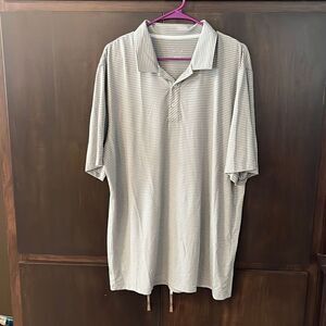 Eage Golf Gray Striped Polo Shirt Size XL